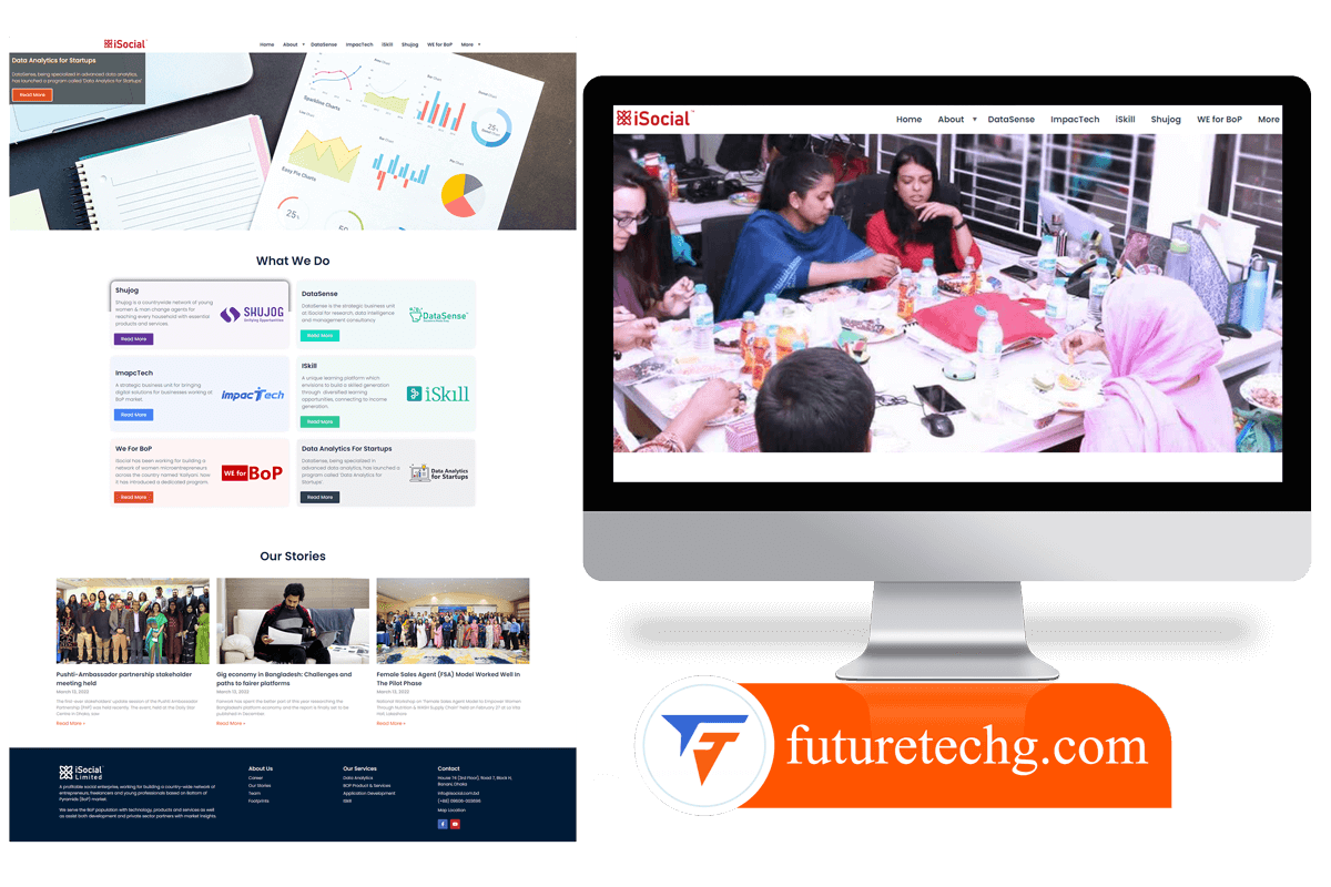 iSocial website portfolio